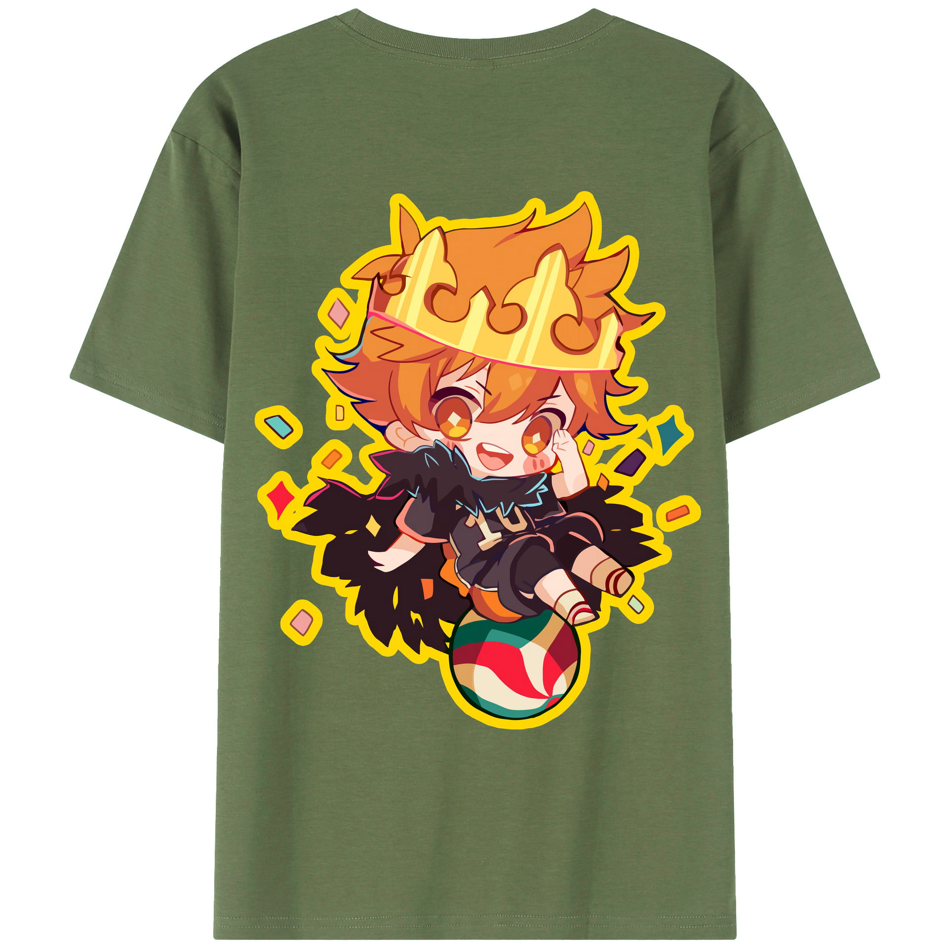 （画像用） ハイキュー!! Haikyu!! 綿100％ メンズ半袖Tシャツ（バックプリント） 通気性